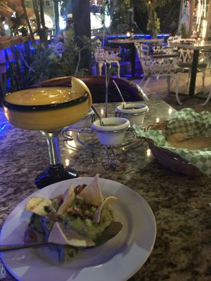 Mango margarita & guacamole  at Casa Tequila in Cancun