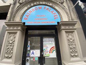 store front  at Rainbow Falafel in New York City