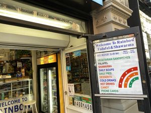 store open  at Rainbow Falafel in New York City
