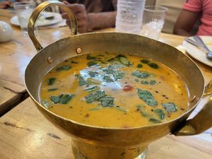 Tom yum soup  at Hua Hin Vegan Cafe and Wine in Hua Hin