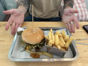 This mushroom burger is next level   at Hua Hin Vegan Cafe and Wine in Hua Hin