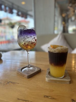 The drinks are always so pretty !  at Hua Hin Vegan Cafe and Wine in Hua Hin