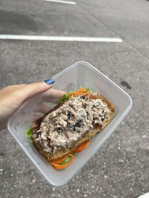 tuna melt jackfruit sandwich   at Hua Hin Vegan Cafe and Wine in Hua Hin