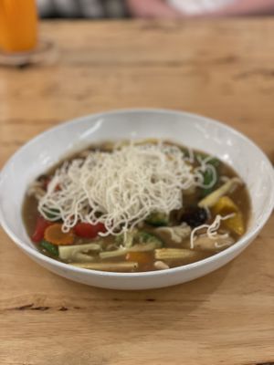 Stir-fried vegetables in gravy sauce with crispy noodles - Hua Hin Vegan Café   at Hua Hin Vegan Cafe and Wine in Hua Hin