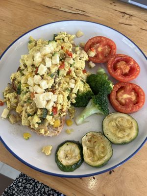 Tofu scramble on sourdough   at Hua Hin Vegan Cafe and Wine in Hua Hin