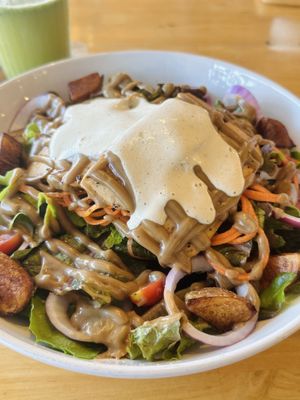 Creamy cashew tofu salad (160 THB)  at Hua Hin Vegan Cafe and Wine in Hua Hin