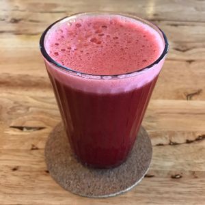 Heart beet juice  at Hua Hin Vegan Cafe and Wine in Hua Hin