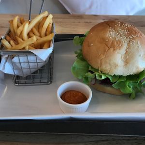 Jackfruit teriyaki burger  at Hua Hin Vegan Cafe and Wine in Hua Hin