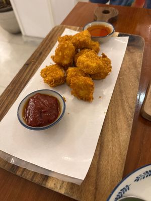 Tofu Nuggets! JB Approved. ❤️  at Hua Hin Vegan Cafe and Wine in Hua Hin