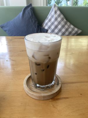 Iced latte  at Hua Hin Vegan Cafe and Wine in Hua Hin