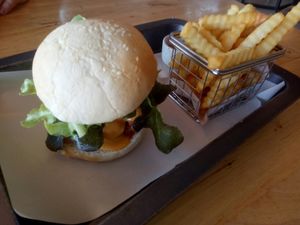 Burger at Hua Hin Vegan Cafe and Wine in Hua Hin