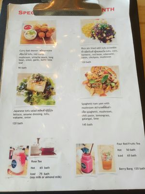 Menu at Hua Hin Vegan Cafe and Wine in Hua Hin