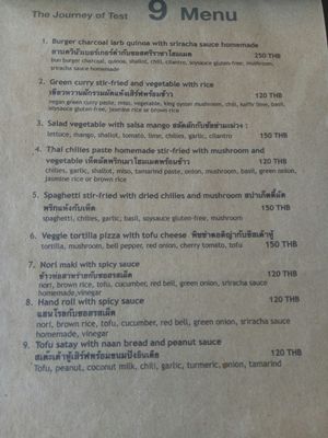 Menu at Hua Hin Vegan Cafe and Wine in Hua Hin
