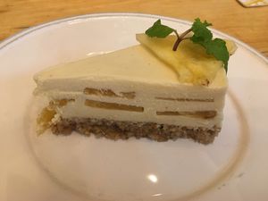 Raw pineapple cheesecake at Hua Hin Vegan Cafe and Wine in Hua Hin