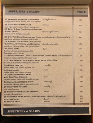 Menu, I order 44  at Hua Hin Vegan Cafe and Wine in Hua Hin