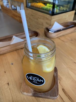 Lemon tea at Hua Hin Vegan Cafe and Wine in Hua Hin