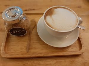 Soy latte at Hua Hin Vegan Cafe and Wine in Hua Hin