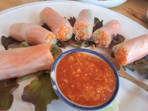Fresh rolls at Hua Hin Vegan Cafe and Wine in Hua Hin