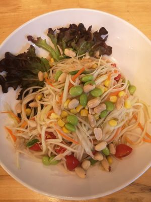 Large and tasty papaya salad at Hua Hin Vegan Cafe and Wine in Hua Hin