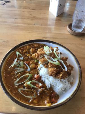Japanese curry with fried tofu 150baht at Hua Hin Vegan Cafe and Wine in Hua Hin