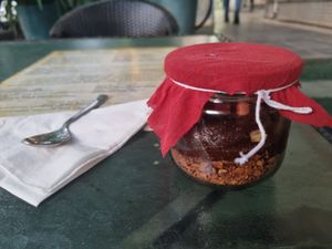 So good!!! Chocolate peanut butter tart at Justbe by Nidhi Nahata in Bangalore