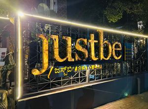 Justbe by Nidhi Nahata - sign outside  #Veganuary at Justbe by Nidhi Nahata in Bangalore