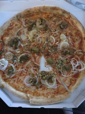 Vegan pizza.

Photo by: Tamara M. F. on Facebook at Pizzeria Verdi Verdi in Zalec