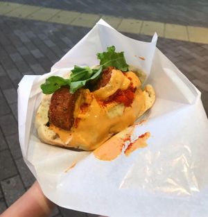 Half falafel sandwich ¥500  at Falafel Brothers - Minato in Tokyo