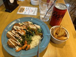 Rice bowl w/ fries  at Falafel Brothers - Minato in Tokyo