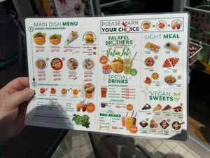 Menu at Falafel Brothers - Minato in Tokyo