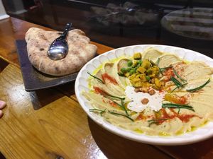 Hummus plate at Falafel Brothers - Minato in Tokyo