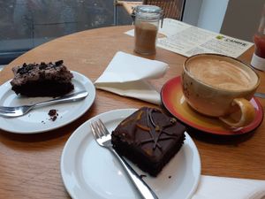 Chocolate orange cake and oreo cake at Camber Coffee in Newcastle Upon Tyne