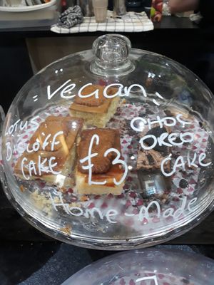 Vegan Choc Oreo Cake & Lotus Biscoff Cake. at Camber Coffee in Newcastle Upon Tyne