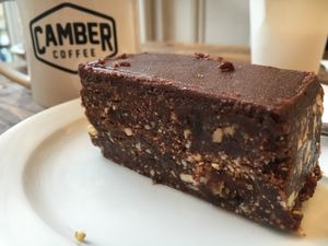 Vegan peanut butter brownie  at Camber Coffee in Newcastle Upon Tyne