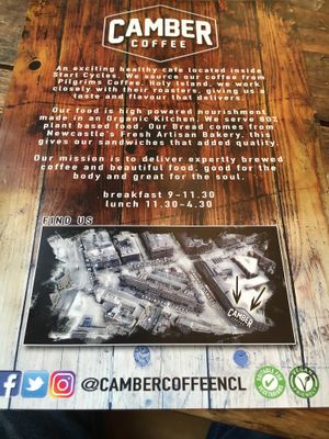 Flyer at Camber Coffee in Newcastle Upon Tyne