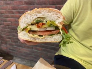 Hummus and veggie sandwich  at MiaCucina - Fuxin in Taipei