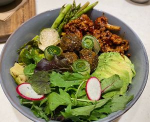 Buddha bowl with spicy peanut sauce  at MiaCucina - Fuxin in Taipei