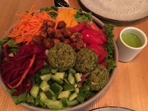 falafel salad at Tribe Organic in Shanghai