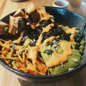 Smoked tofu bowl at Tribe Organic in Shanghai