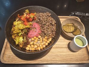 Lentil bowl at Tribe Organic in Shanghai
