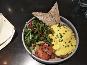 Vegan tofu scramble brunch at Tribe Organic in Shanghai