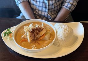 Massaman Curry (non-vegan)  at Ahan Thai Kitchen in Fernandina Beach