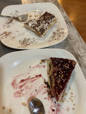 Vegan Tiramisu & vegan baked cheesecake  at Chef Momo in Cartagena