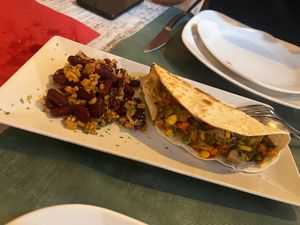 Taco de jack fruit. at Chef Momo in Cartagena