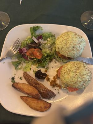 Vegan burger   at Chef Momo in Cartagena