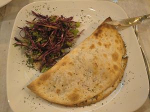 Calzone with mushrooms, nuts and pepper (specify no cheese) at Chef Momo in Cartagena