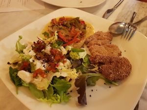 Seitan escalopines (gorgeous!!) at Chef Momo in Cartagena