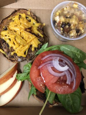Black Bean Burger at Wicked Fitness Healthy Kitchen in Myrtle Beach