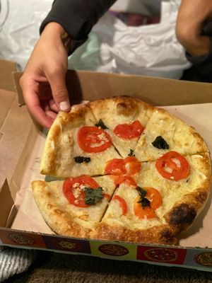 Our own take on the Ischio pizza made vegan (from their menu) at Your Pie in Indio