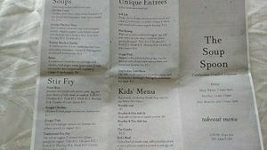 take out menu at The Soup Spoon in Rochester